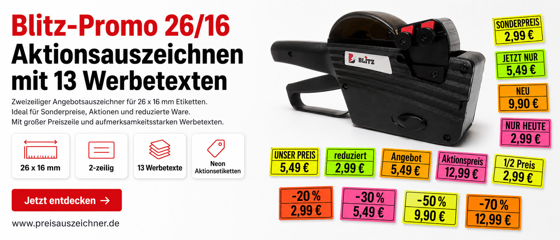 Blitz Aktionsauszeichnen mit 13 Werbetexten