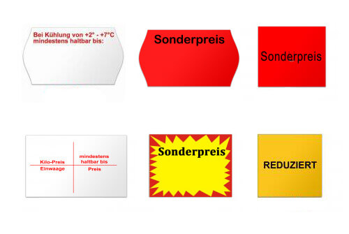 Preisetiketten mit Standardaufdruck