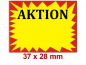 Preview: Aktionsetiketten 37x28 mm Rahmen in Rot/Leuchtgelb