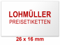 Preview: Preisetiketten 26x16 mm Farbig Logo - Firmenschriftzug Rechteck