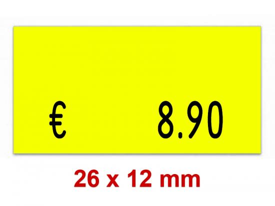 Preisetiketten 26x12 mm Leuchtfarben Rechteck