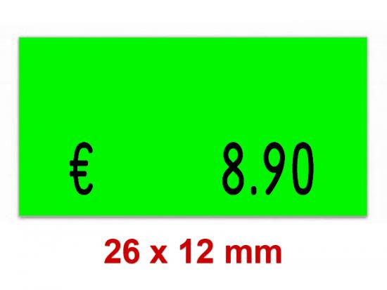 Preisetiketten 26x12 mm Leuchtfarben Rechteck