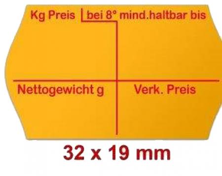 Preisetiketten 32x19 mm Farbig mit Firmenschriftzug Randwölbung