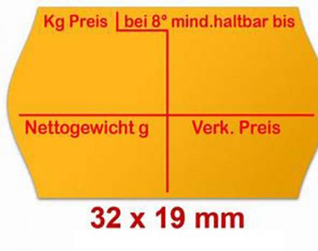 32x19 mm Standardfarbe gelb kg Preis - Nettogewicht