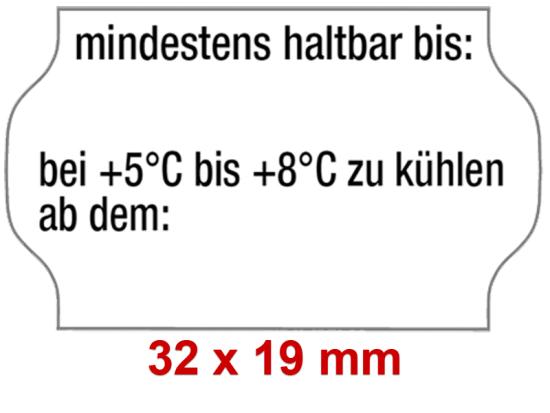 32x19 mm Druck rot - mindestens haltbar bis