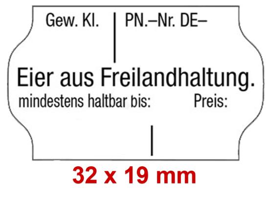 Preisetiketten mit einem MHD Standardaufdruck 26x16 mm weiß Randwölbung