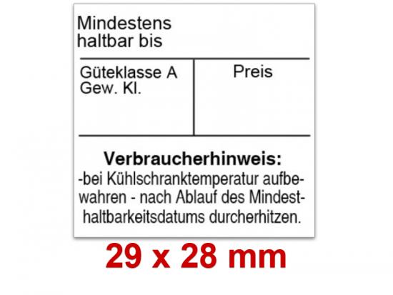 Preisetiketten - Etikettengröße 29 x 28 mm