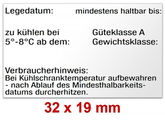 Etikettengröße 32 x 19 mm