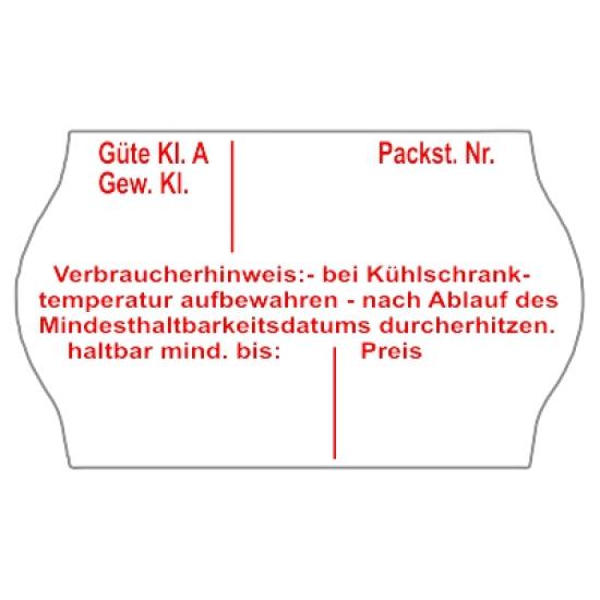 Preisetiketten 32×19 mm Weiß, mit Firmenschriftzug Rechteck