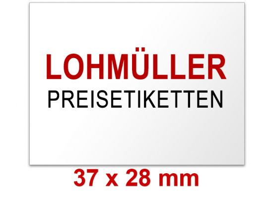Preisetiketten 37×28 mm Farbig mit Firmenschriftzug Rechteck