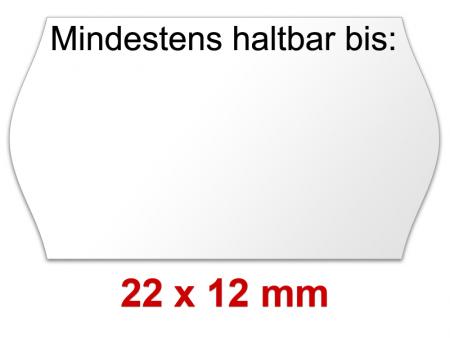 Datumsetiketten mit einem MHD-Aufdruck 22x12 mm weiß