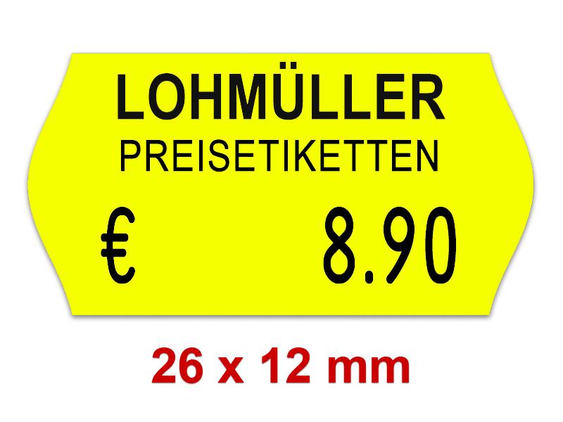 Preisetiketten 26×12 mm Leuchtfarbe