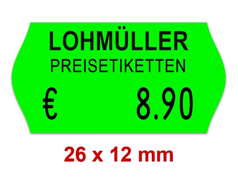 Preisetiketten 26×12 mm Leuchtfarbe