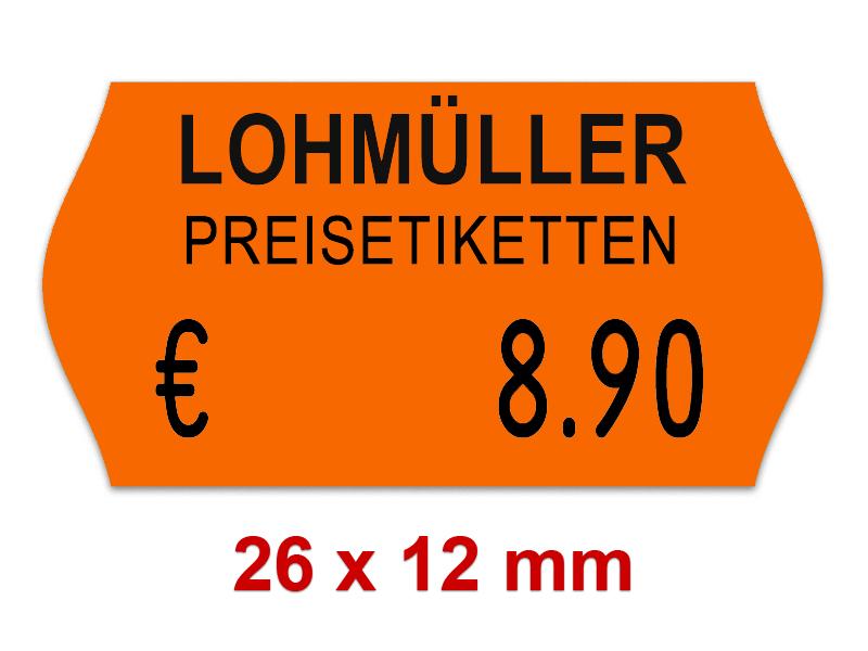 Preisetiketten 26×12 mm Leuchtfarbe