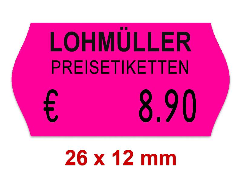 Preisetiketten 26×12 mm Leuchtfarbe