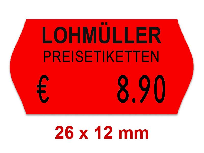 Preisetiketten 26×12 mm Leuchtfarbe