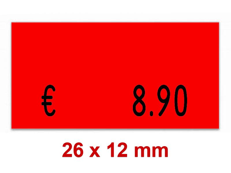 Preisetiketten 26x12 mm Leuchtfarben Rechteck