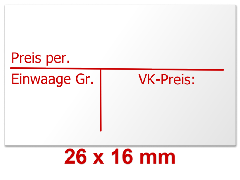 Etikettengröße 26 x 16 mm Grundpreise