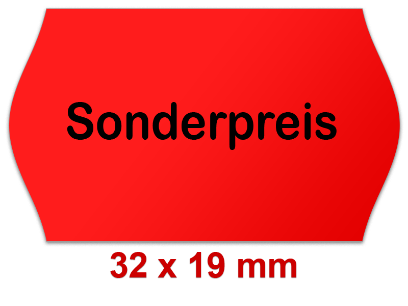 32x19 mm rot Sonderpreis mittig