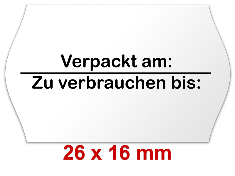 Preisetiketten 26 × 16 mm mit einem MHD- Standardaufdruck