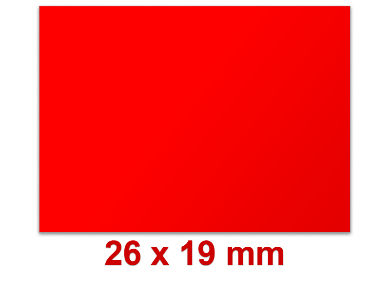 Preisetiketten 26x19 mm Leuchtfarbe Rechteck