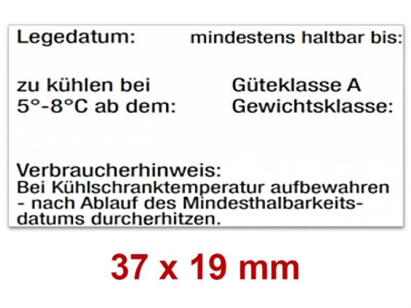 Etikettengröße 37 x 28 mm