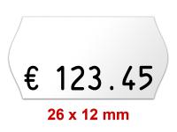 Preisetiketten 26x12 mm Weiß Randwölbung