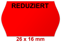 Preisetiketten mit Standardaufdruck 26x16 mm leuchtrot