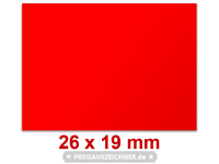 Preisetiketten 26x19 mm Leuchtfarbe mit Firmenschriftzug