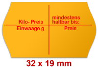 Preisetiketten Standardaufdruck 32x19 mm MHD - Standardfarben