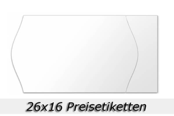 26x16 Preisetiketten für Auszeichner in Randwölbung & Rechteck