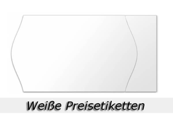 Weiße Preisetiketten für Auszeichner in Randwölbung & Rechteck