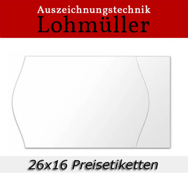 26x16 Preisetiketten für Auszeichner - Randwölbung & Rechteck 26x16 Preisetiketten für Auszeichner - Randwölbung & Rechteck
