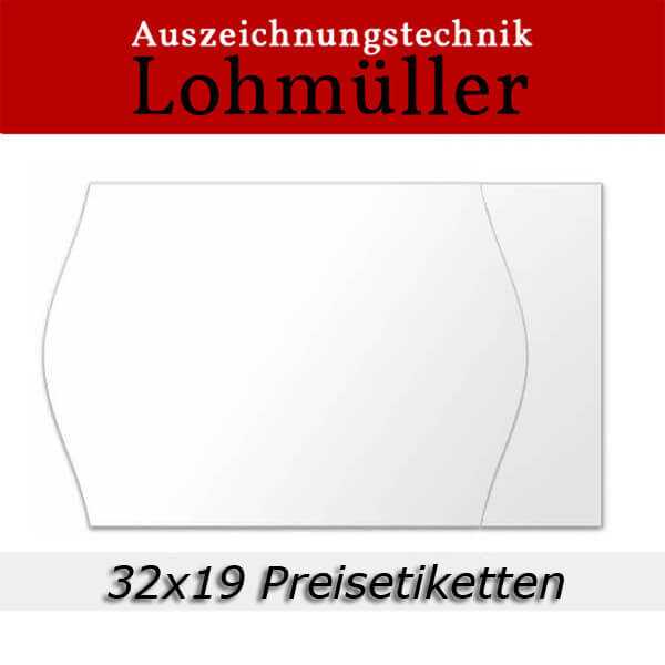 32x19 Preisetiketten für Auszeichner - Randwölbung & Rechteck 32x19 Preisetiketten für Auszeichner - Randwölbung & Rechteck