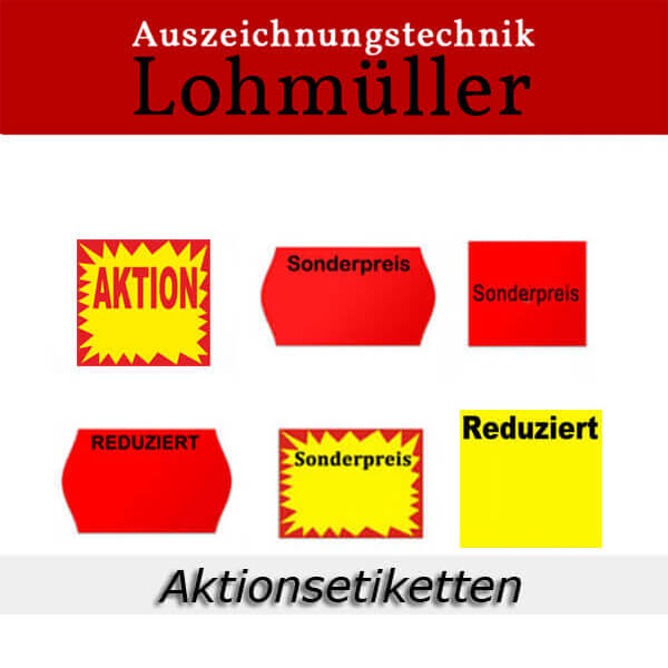 Aktionsetikett - Sonderpreisetiketten für reduzierte Artikel Aktionsetikett - Sonderpreisetiketten für reduzierte Artikel