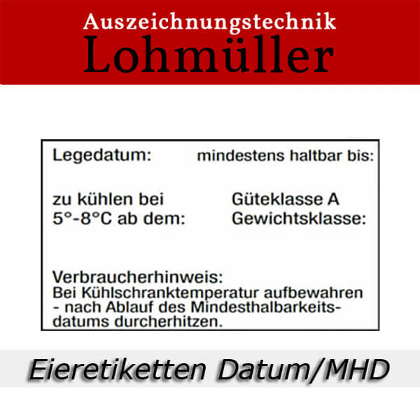 Preisetiketten - Eieretiketten Datum/MHD Aufdruck Rechteck Preisetiketten - Eieretiketten Datum/MHD Aufdruck Rechteck